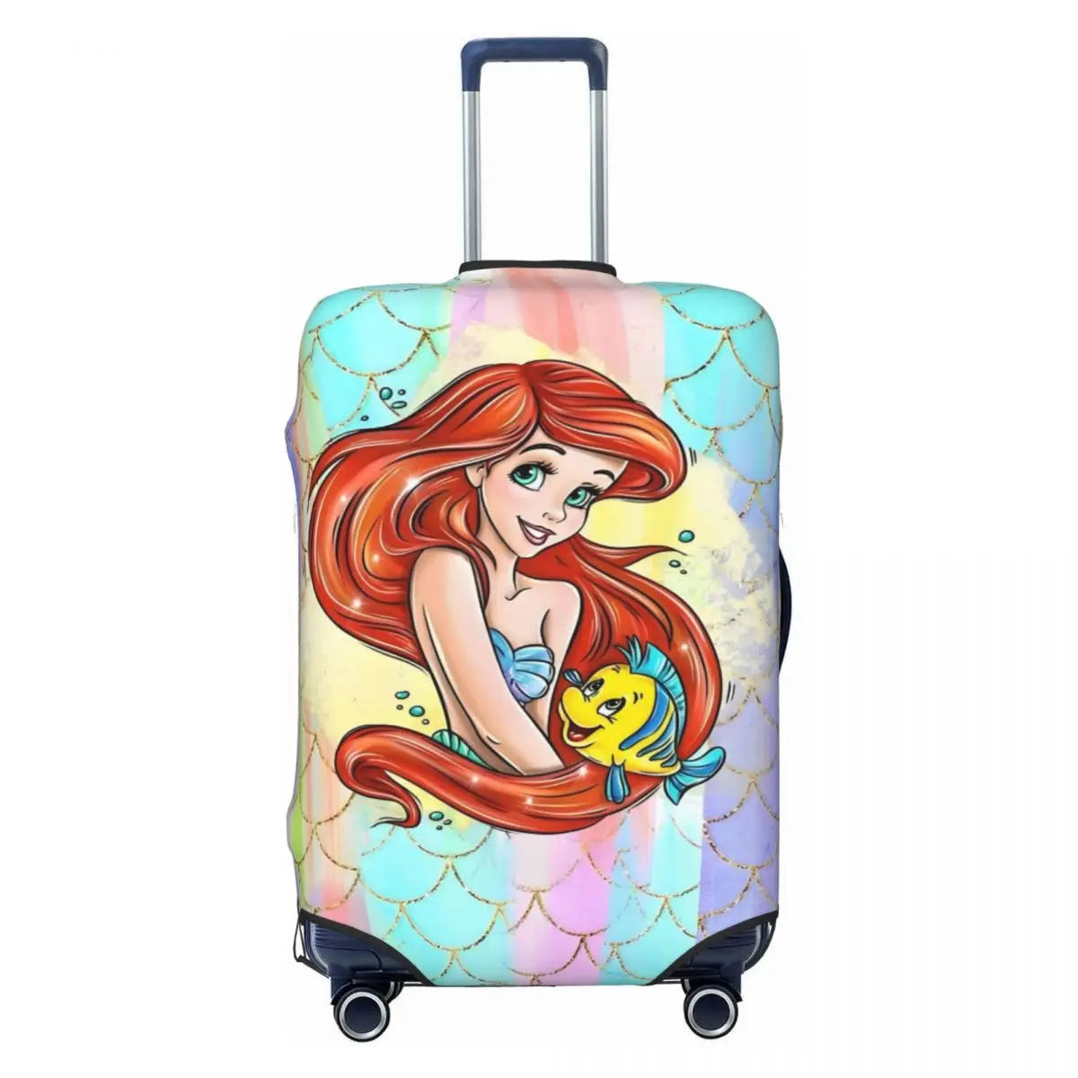 

Custom The Little M-Mermaid Suitcase Cover Washable Princess Ariel Luggage Protective Covers for 18-32 inch