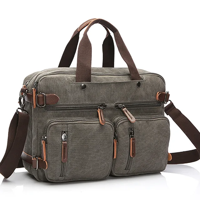 Imagem -03 - Scione Bolsa de Lona dos Homens Maleta de Couro Mala Viagem Mensageiro Ombro Bolsa Volta Grande Casual Negócios Portátil Bolso