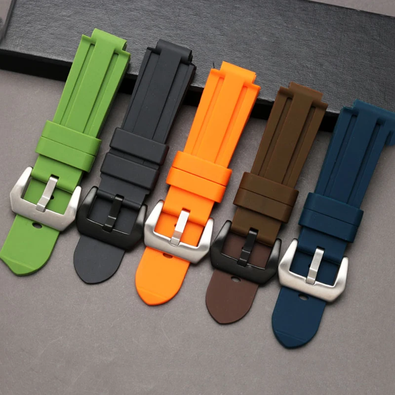 20 22 مللي متر 24 مللي متر مقاوم للماء سيليكون أثار حزام الساعات الفم ل Timex المد سلسلة T2N739 T2N720 T2N721 بانيراي PAM111 حزام سوار