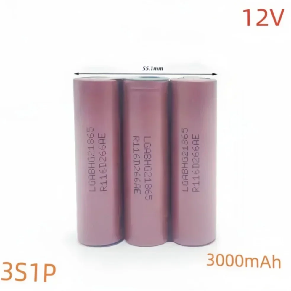 Customized 18650 HG2 3000mAh 30A battery, screwdriver drill lithium-ion battery 2S1P 3S1P 4S1P 5S1P 6S1P 7.4V-25.2V