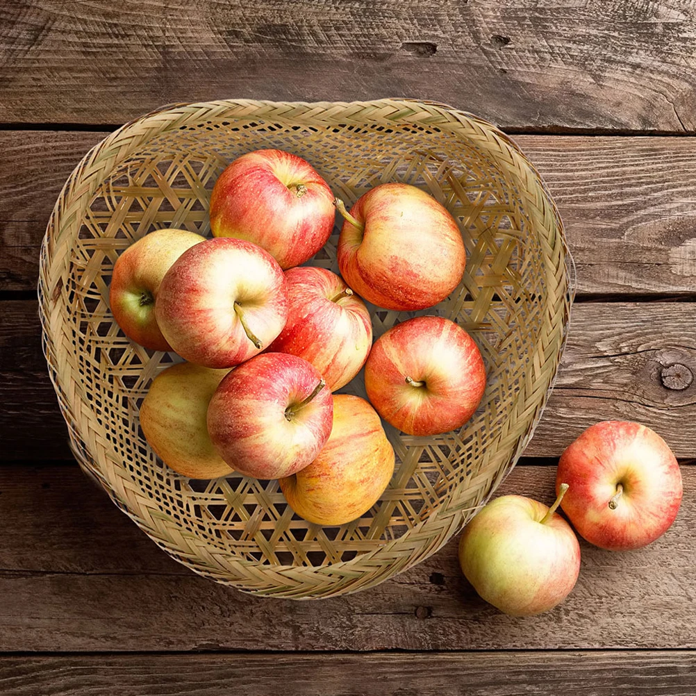 

1pcs Heart-Shaped Bamboo Basket Handmade Woven Storage Container For Kitchen Bread Vegetables Fruits Picnic Sundries Organizer