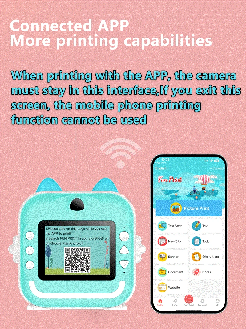 Children Mini Camera Toys Instant Thermal Printer Portable Outdoors Selfie Parent-Child Interaction View Record Camera Toys Gift