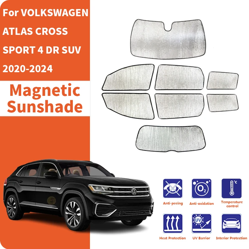 Car Window Sunshade Anti Car Sun Window Visors Sunshade Covers Accessories For VOLKSWAGEN ATLAS CROSS SPORT 4 DR SUV 2020-2024