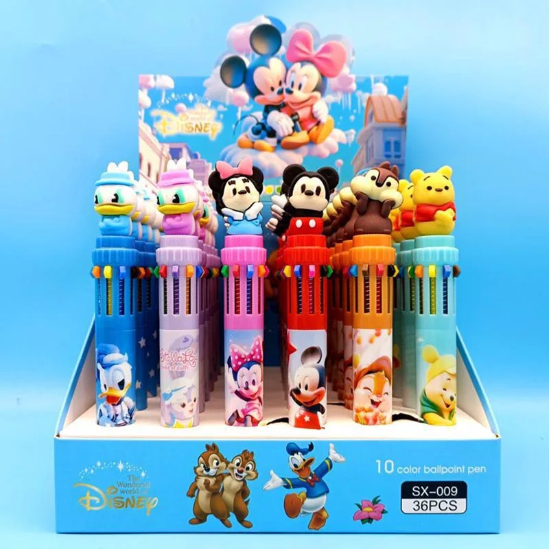 

18 шт./лот Disney Mouse Duck 10 цветов гелевая ручка мультфильм медведь пресс шариковые ручки рекламный подарок офисные школьные письменные принадлежности