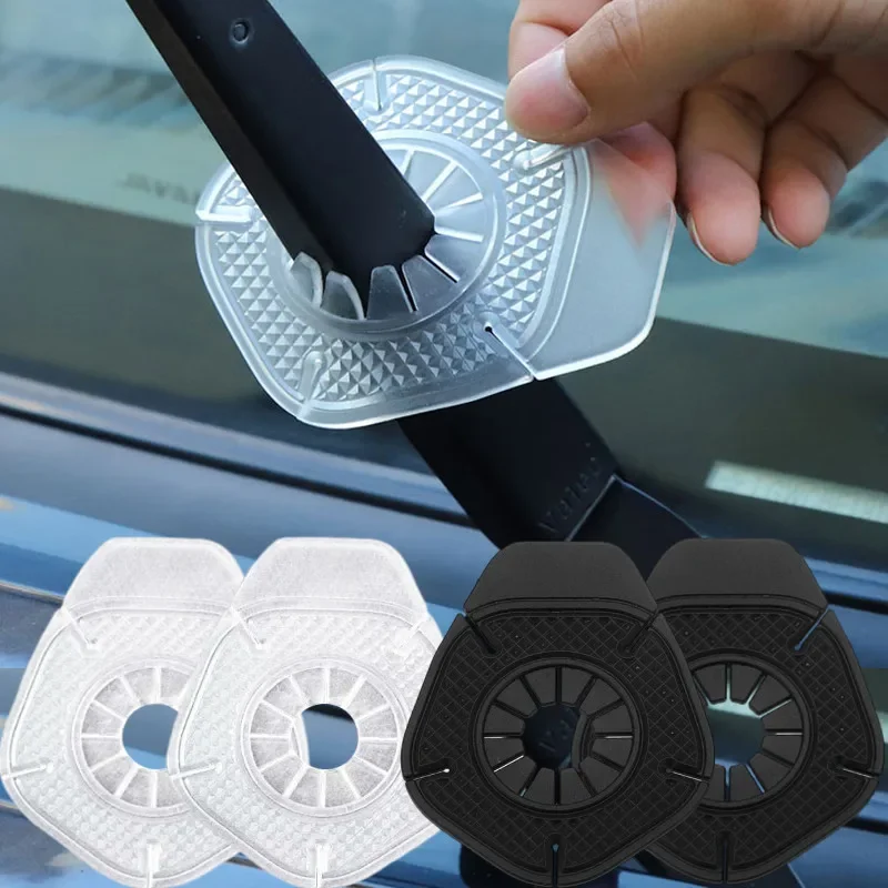 2Pcs Universal Car Windshield Wiper Arm Hole Protective Cover Silicone Wiper Bottom Prevent Debris Leaf Falling Dustproof Pad