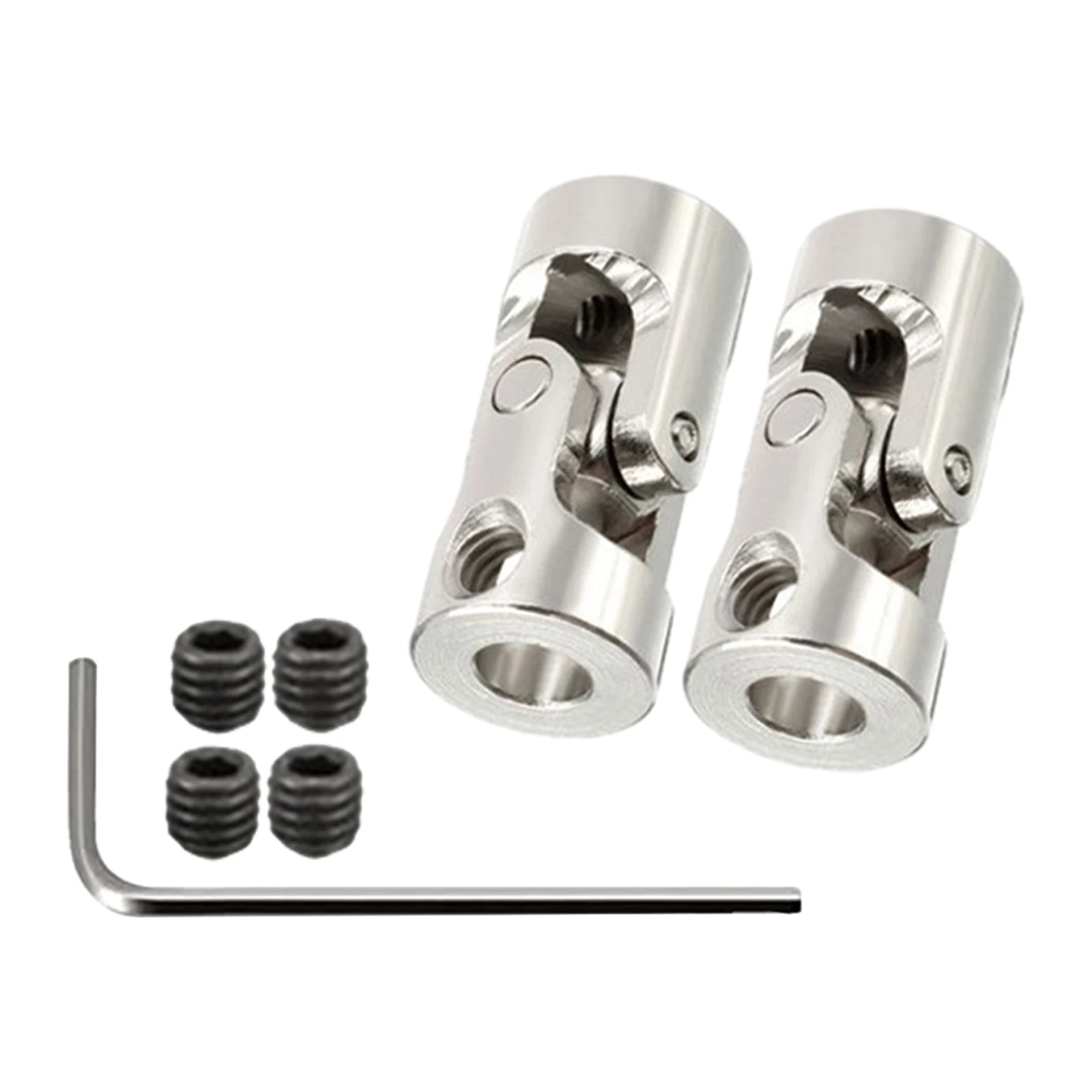 2-Piece Steel Joint Coupling Set for 5x5 mm Shafts with Wrench Designed for Model Engineering and Robotics Projects