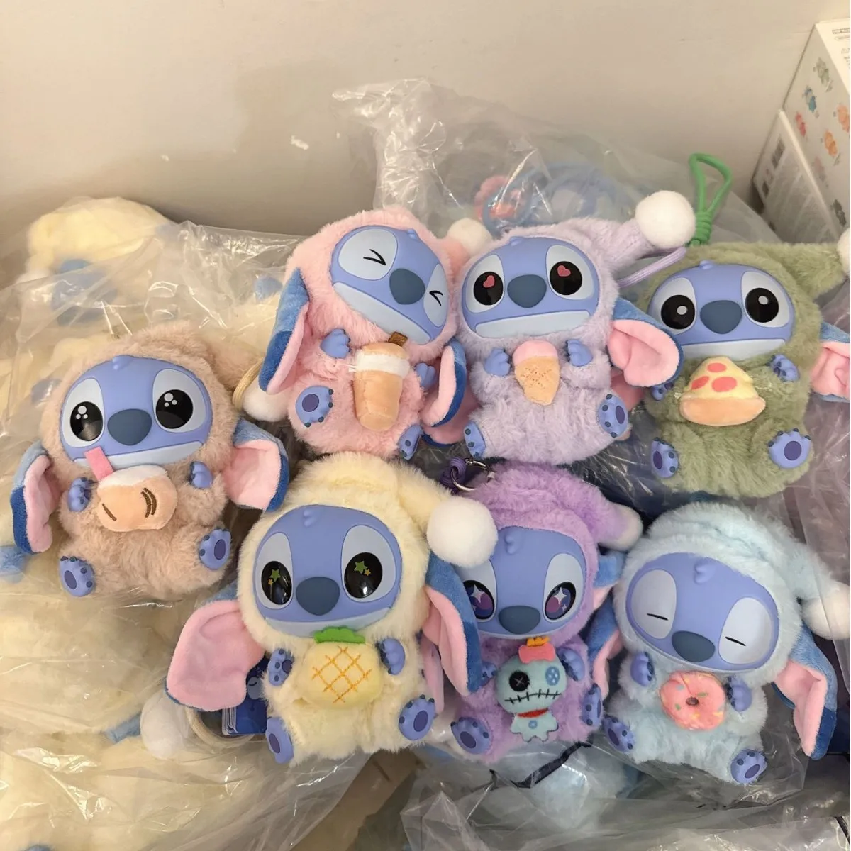 Disney Lilo Stitch manger quelque chose avant du sommeil série boîte aveugle mignon vinyle poupée Anime sac pendentif haute qualité jouet ornement cadeau