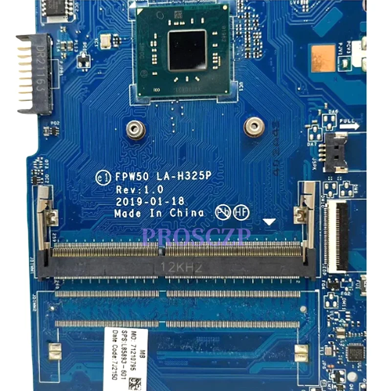 

L85893-601 L85892-601 FPW50 LA-H325P For HP Pavilion 15-DW 15-DU Laptop Motherboard With N4000 N5000 N5030 CPU UMA DDR4 Tested