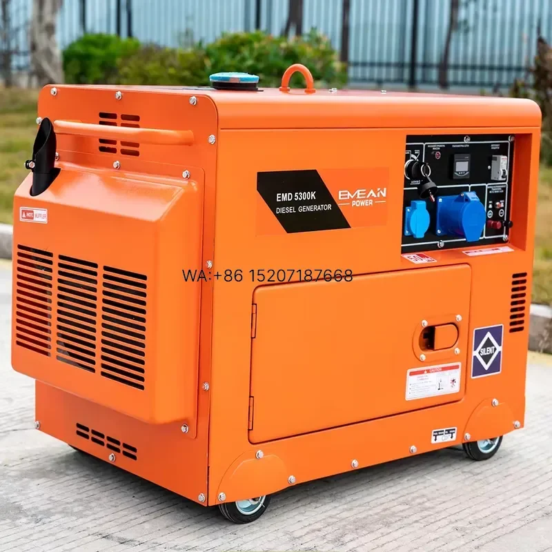 Wmwmnu for Emean 5kw Mini Generator Soundproof Portable Power Unit with Pulley for Mobile Home Japan Style Silent