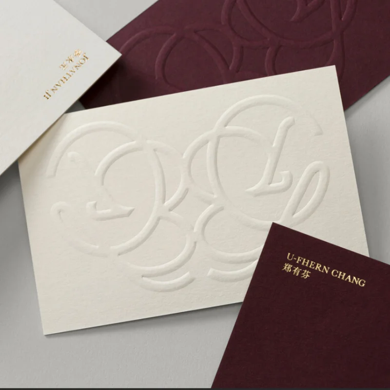 20 0.Zhang.Custom.custom logo luxury cotton texture paper full color printing foil business and thank you cards