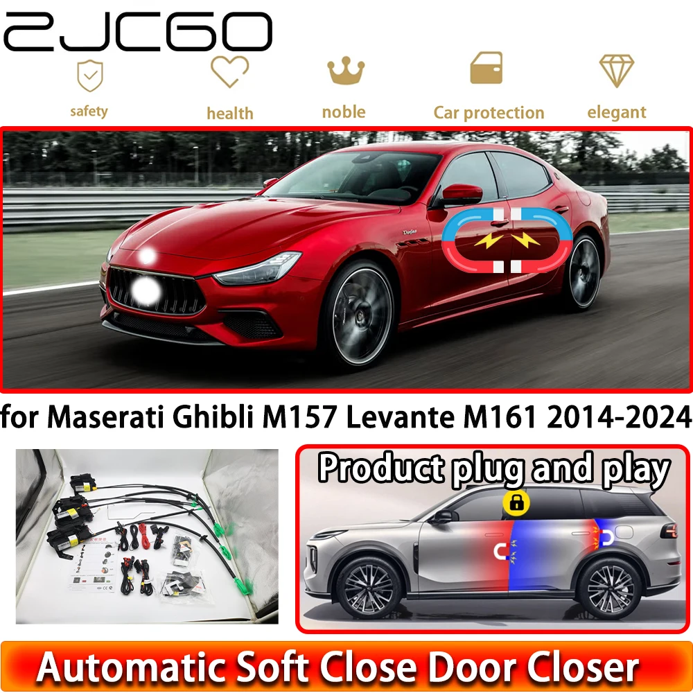 

ZJCGO for Maserati Ghibli M157 Levante M161 2014-2024 Soft Close Door Kit Power Closing Latch System Auto Pull Door Easy Close