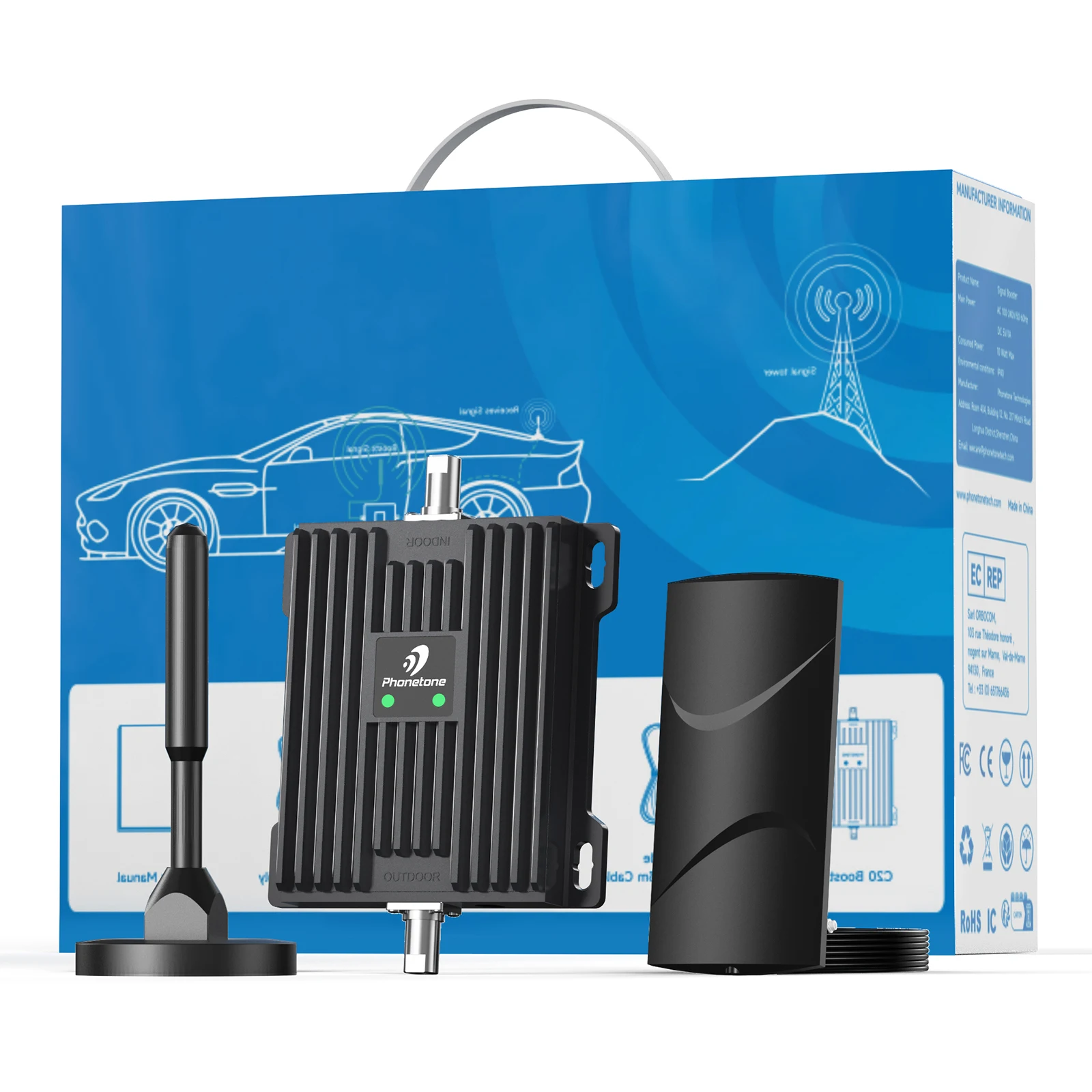 

Cell Phone Signal Booster Car, Boosts 5g 4g Lte Data for Verizon At&t, Band 12/13/17, Easy Installation, Fcc Approved