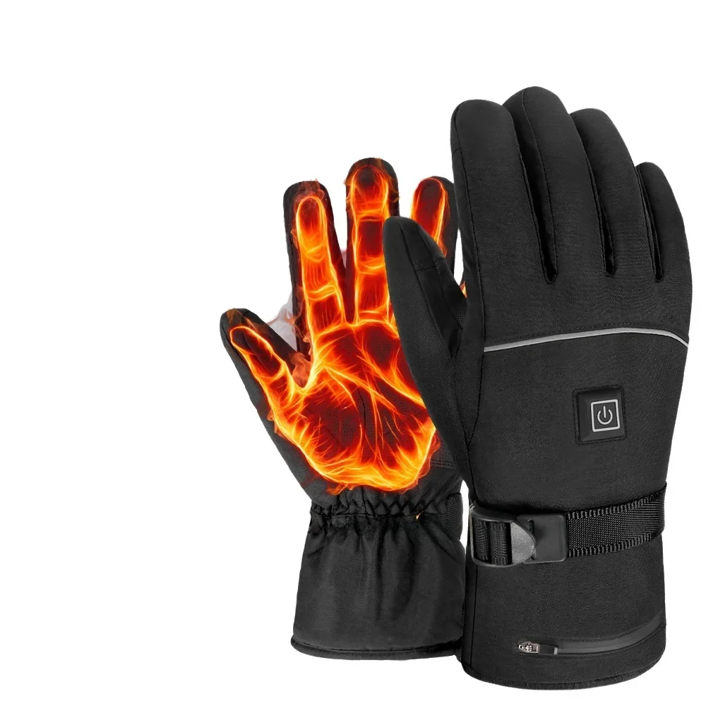 

Electric Heated Gloves Motorcycle Winter Moto Heated Gloves Warm Waterproof Rechargeable Heating Thermal Gloves For Snowmobile