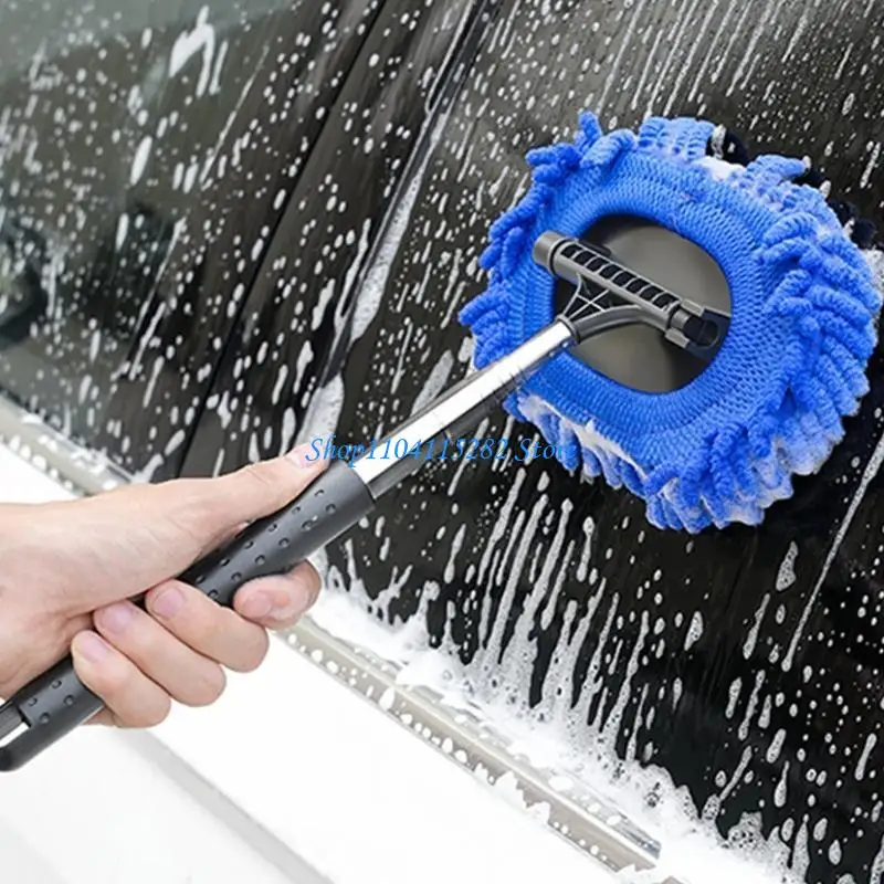 

A2BF Car Window Cleaning Tool with Adjustable Handle Auto Glass Cleaner Tool for Auto