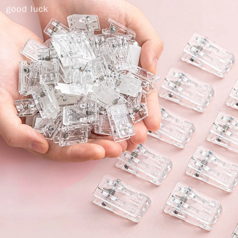20Pcs Self-Adhesive Clips Plastic Clear Wall Clips Sticky Hanging Photo Clips Poster Clips For Office Home Poster Photo