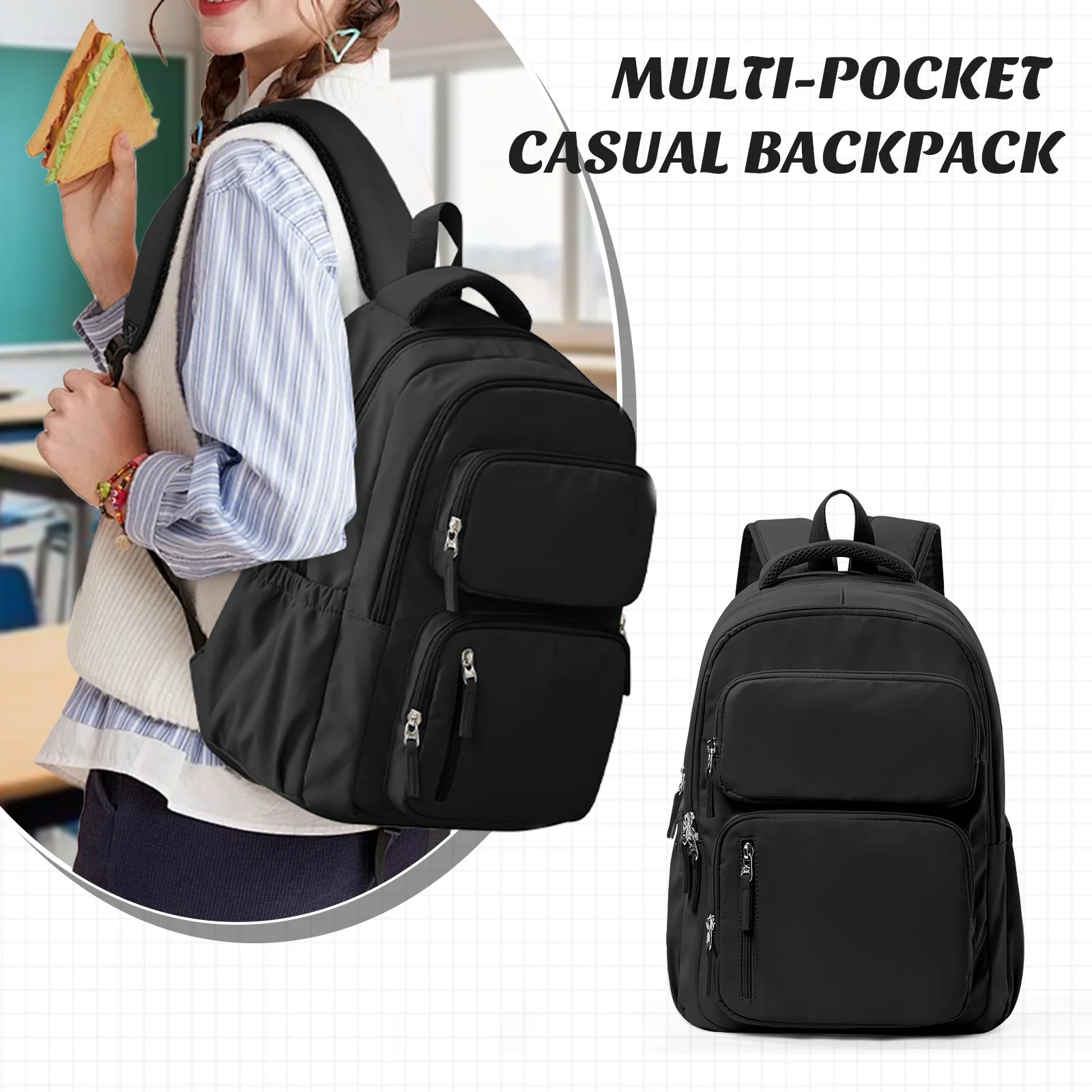 

Подростковые повседневные сумки для книг, легкая дорожная сумка на плечо, 14-дюймовый рюкзак для ноутбука, студенческий рюкзак, противоугонный рабочий рюкзак, школьный рюкзак