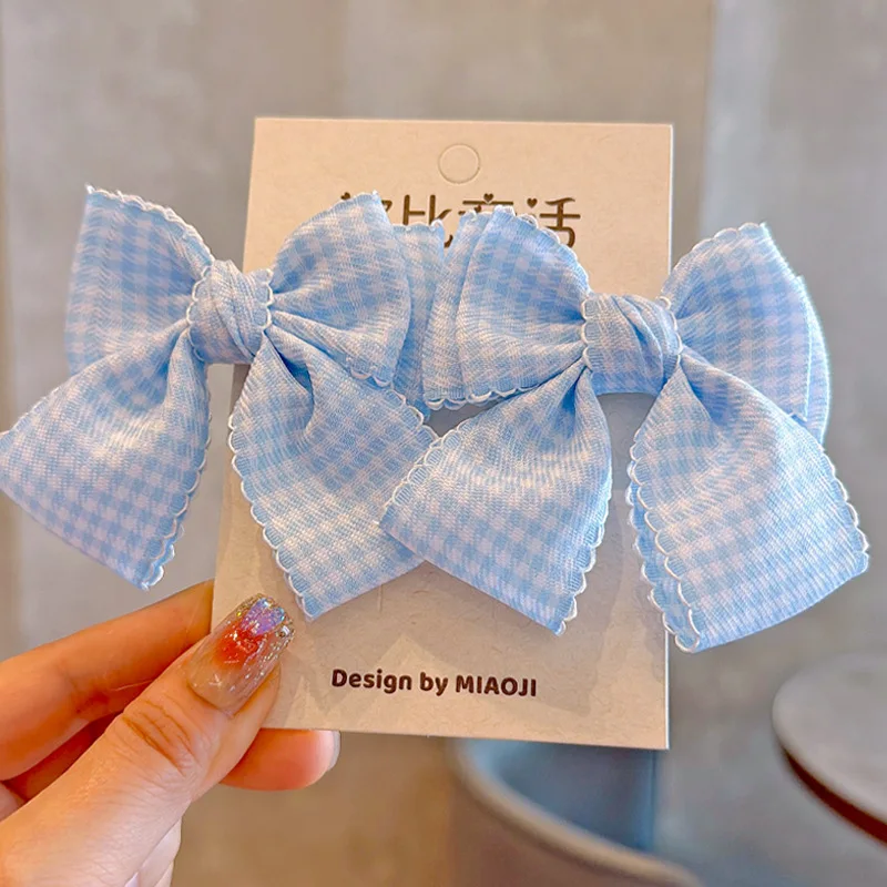 

Cute Preppy Plaid Bow Barrettes for Girls Spring Summer Sweet Alligator Hair Clips Versatile Toddler Headwear Daily Accessory