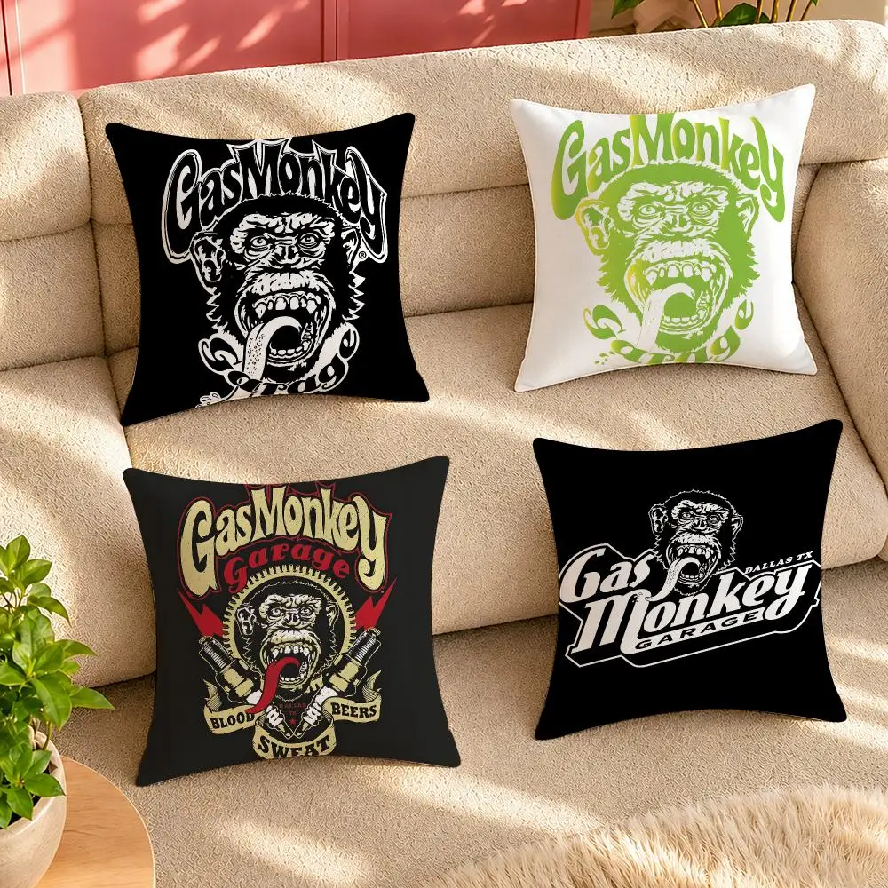 G-Gas Monkey Decor Cushion Cover Pillow Cover Decorative Throw Couch Home Decor for Living Room Sofa