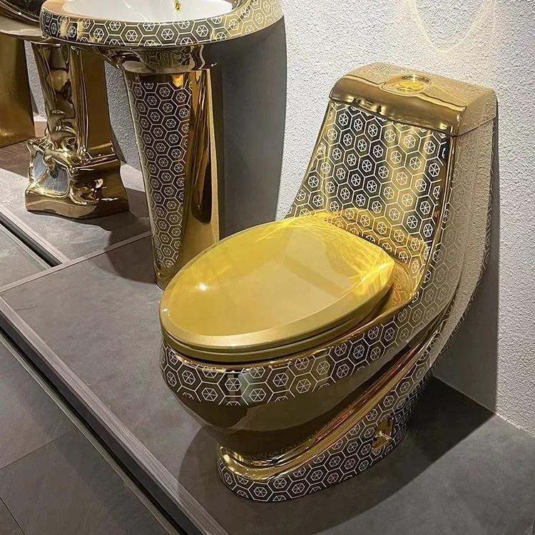 Electroplated colored gold toilet for foreign trade in the Middle East, Saudi Arabia