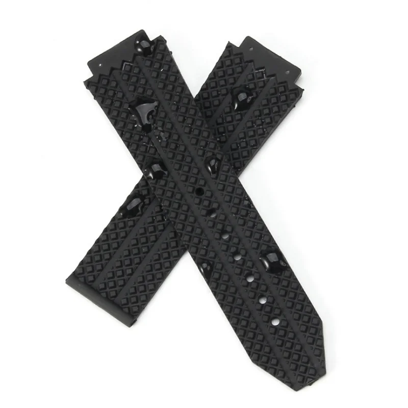 17x24mm 19x26mm Rubber watch strap Stainless steel folding buckle Soft waterproof bracelet for HUBLOT BIG BANG/CLASSIC FUSION