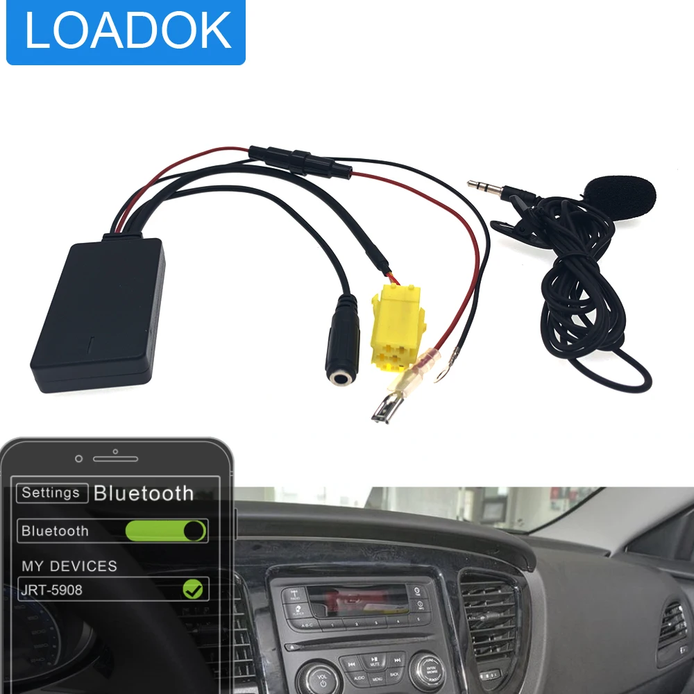 Samochodowy Bluetooth 5.0 6Pin Adapter AUX moduł muzyczny kabel do Alfa Romeo 147 156 159 Brera Mito Mic Handfree części zamienne do telefonów