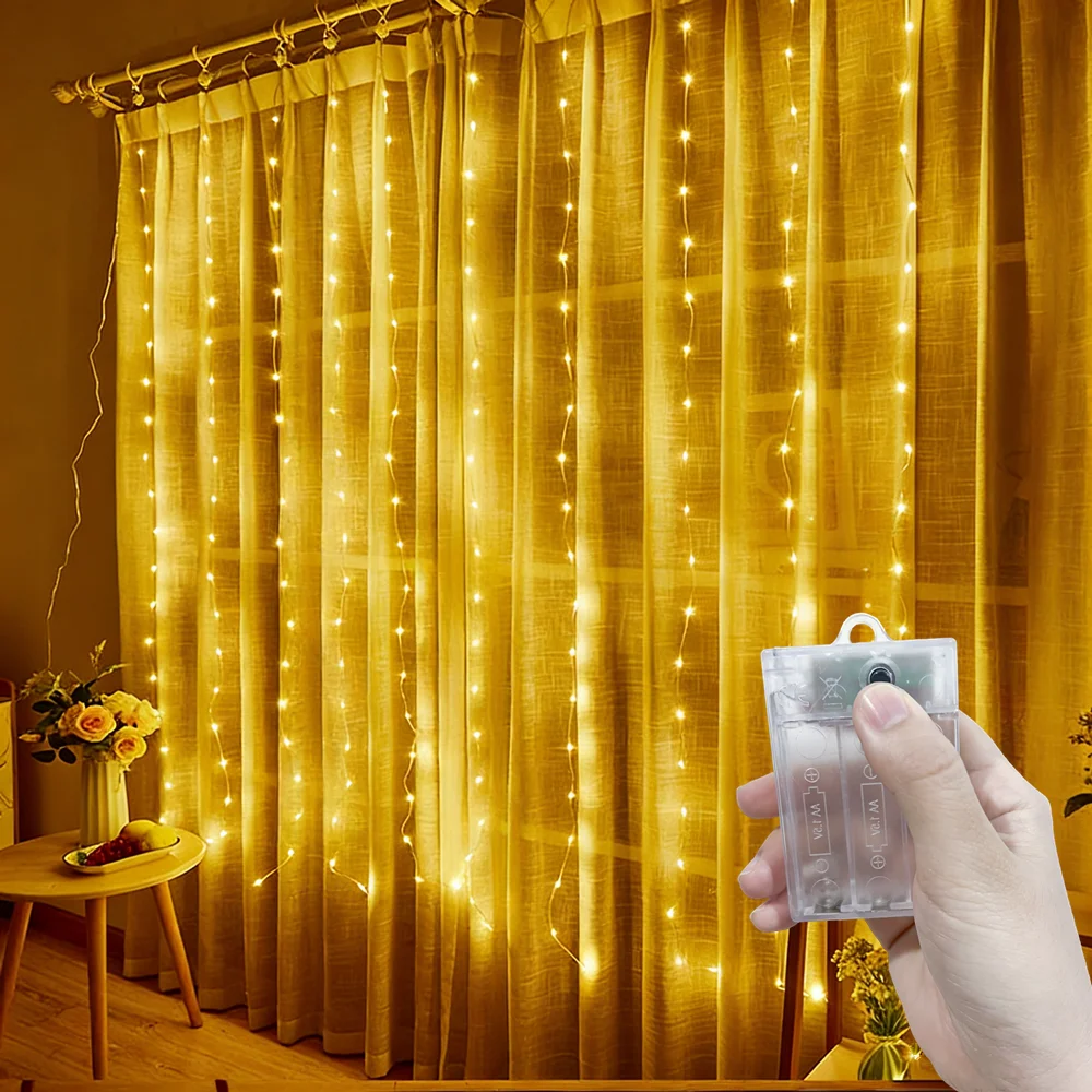 8 Modes Fairy Garland Christmas Lamps String 3/6m LED Bedroom Curtain Lights Wedding Battery Power for Home New Year Decoration
