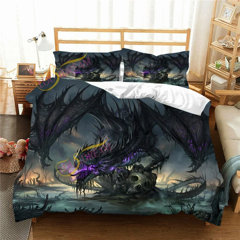 

Bedding Set Single/Twin King Duvet Cover 3D printing dragon pattern home Bedroom Decor Bedspread Pillow Cover