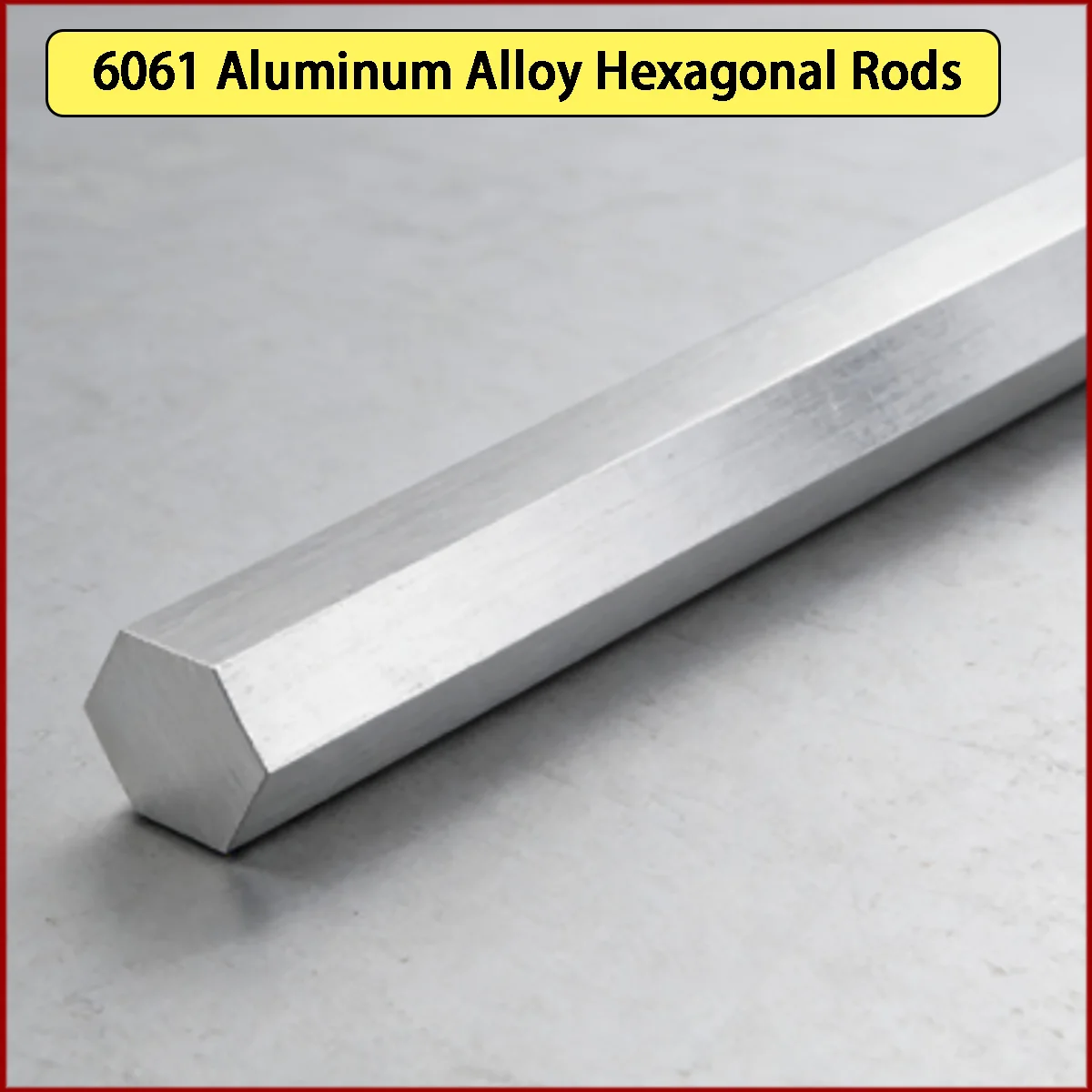 6061 Aluminum Alloy Hexagonal Rods - Across Flats 4-70mm  Diagonal 4.5-80mm  Length 500mm