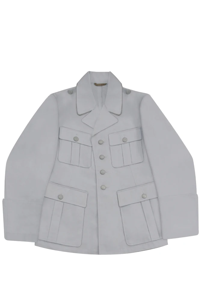 GUHE-007 WWII alemán Luftwaffe M38 oficial, chaqueta blanca de verano, Túnica