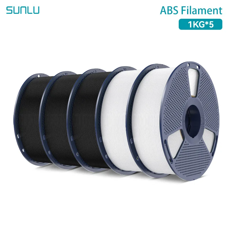 Filament d'imprimante 3D SUNLU 1.75mm 1 KG/rouleaux filament d'impression 3D ABS noir et blanc matériau d'impression 3D pour imprimante 3D