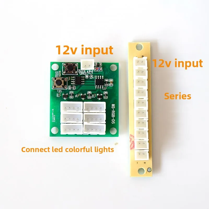 Coin Operated Games12V LED Game Machine Control Card with DC12V Driver for RGB Light Strip Series Connection