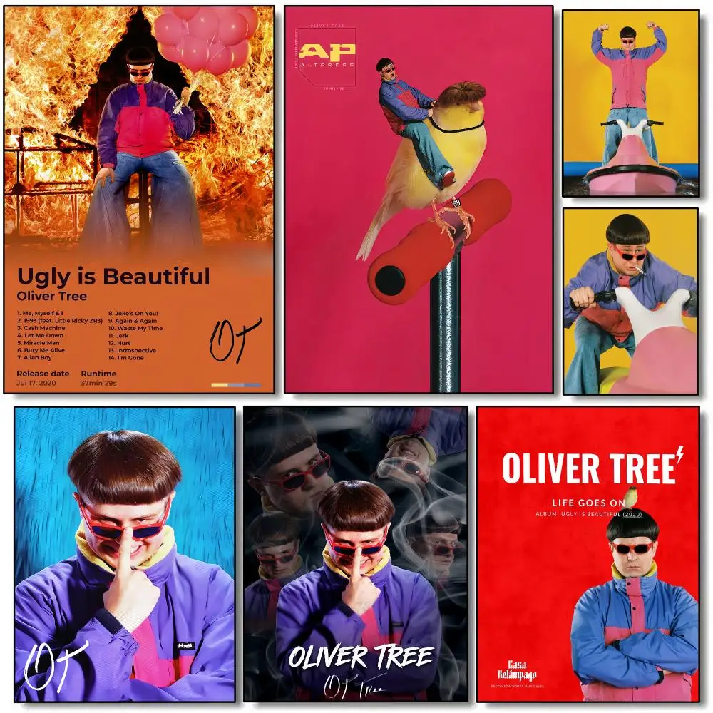 Singer O-Oliver Tree Ugly is Beautiful Poster HD Wall Art Aesthetic Home Decor for Living Room Bedroom Café Office Stylish Gift