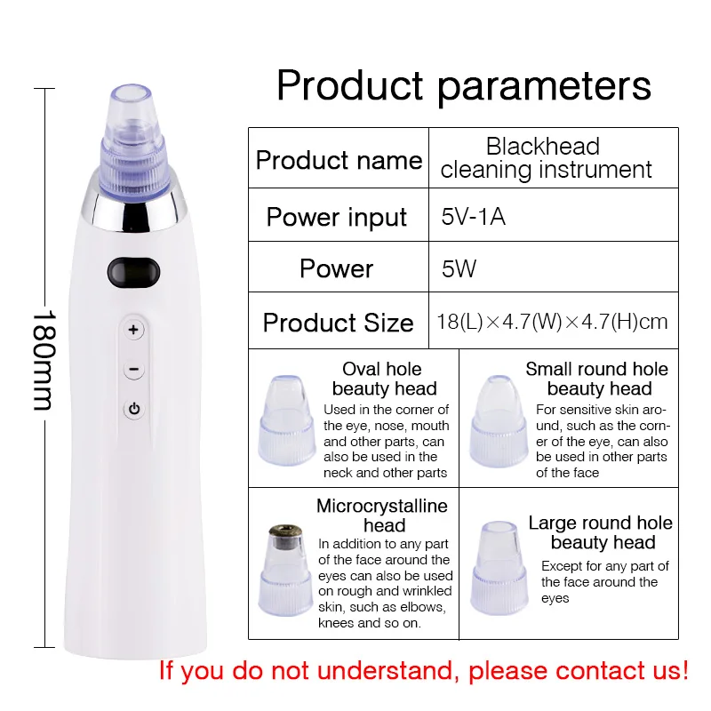 電気にきび吸引楽器フェイシャルフェイス毛穴クレンザーデバイス効果的な改善老化交換4吸引ヘッド