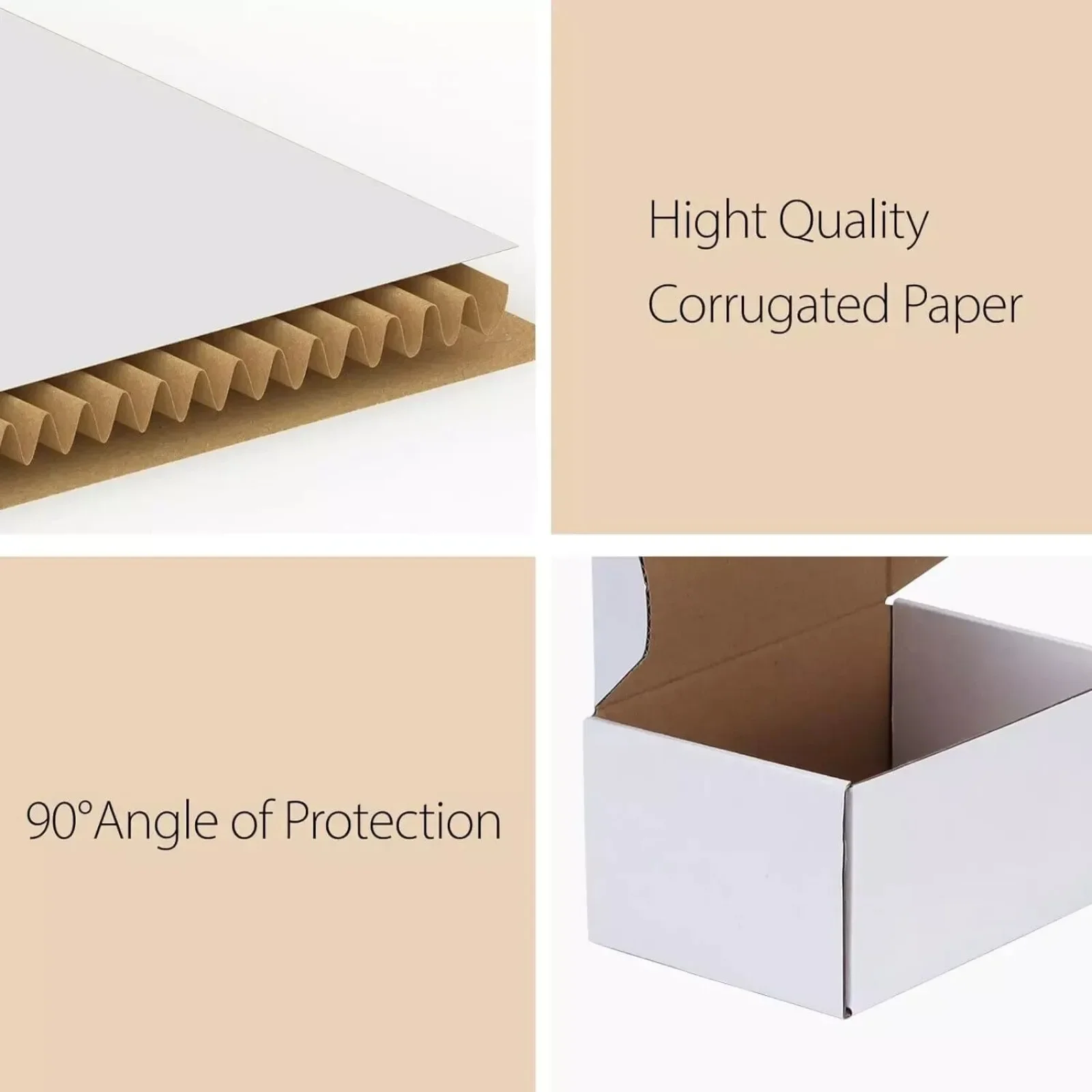 US 9x6x2 Shipping Boxes Set of 50 White Small Corrugated Cardboard Box Ma