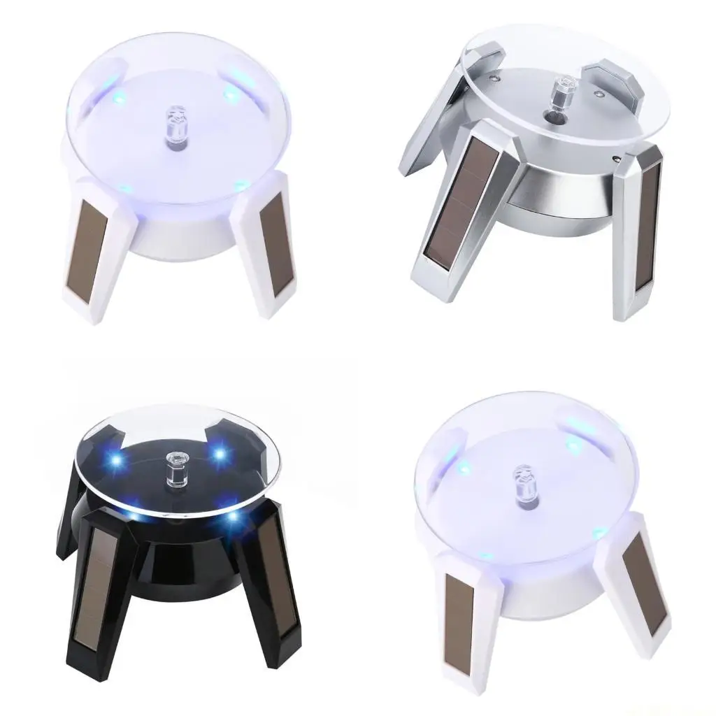 

D46E Identity Whirling Retail Display Case With LED Lighting Propelled By Solar Energy Otherwise Battery