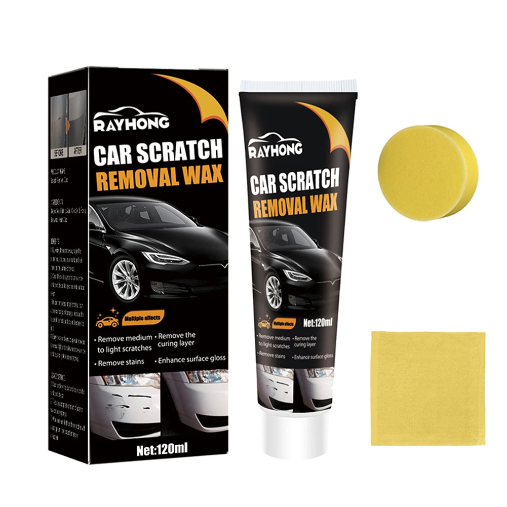 

120ml Automobile Glossy Shine Wax Waterproof Car Polish Scratch Remover Anti-UV Car Paint Scratch Repair Cleaning Kit