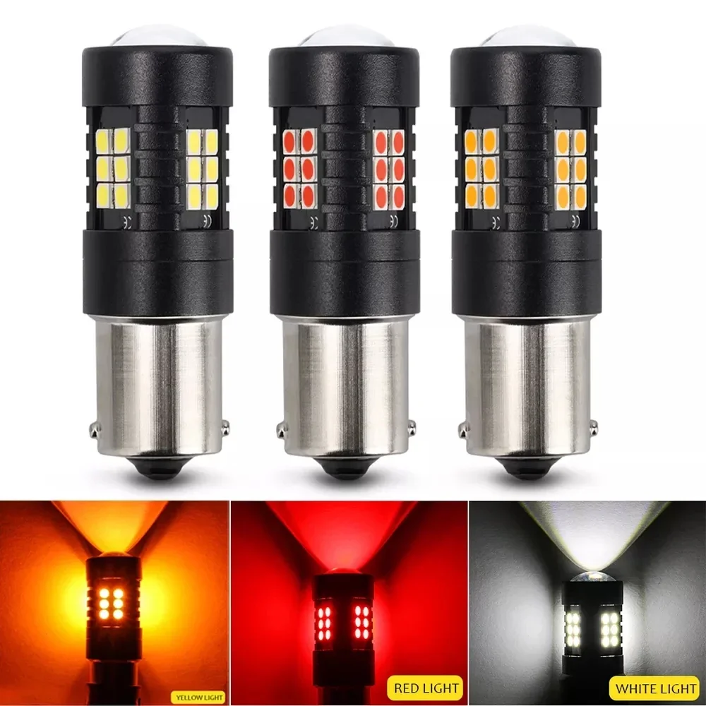 

1pcs S25 1156 ba15s bau15s 150 ° 1157 Bay15d T20 소켓 Led 자동차 조명 신호등 LED 전구 12V 24V DC 트럭 5W Canbus