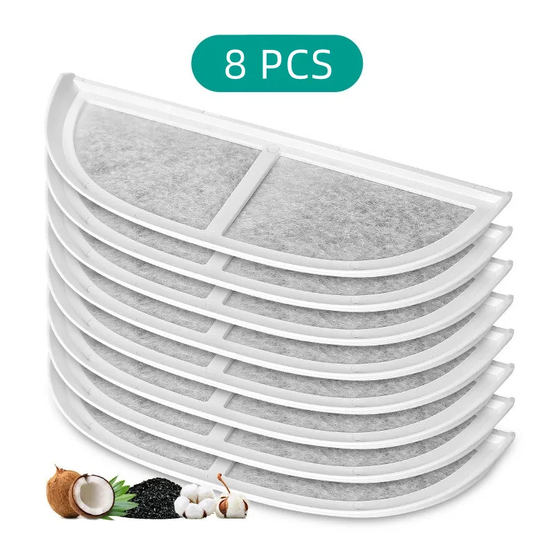 

4/8pc Activated Carbon Filter Cat Drinking Fountain Replacment Filter For PIXI Water Fountain Dispenser Water Cleaning Accessory