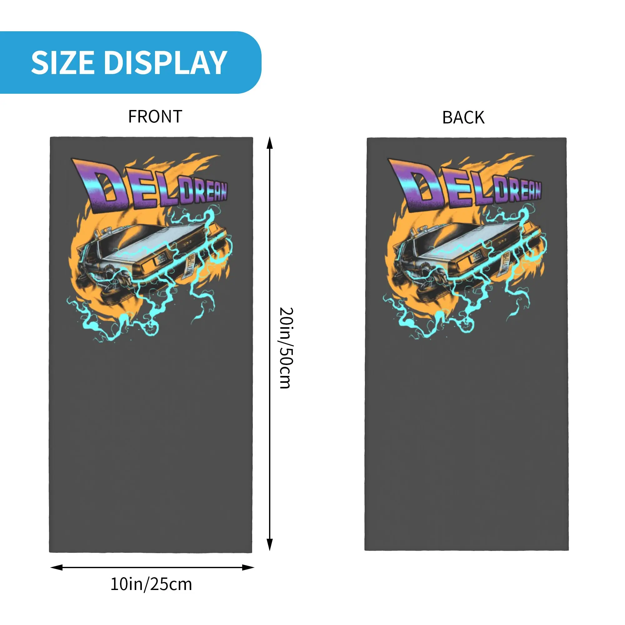 Back to the future Movie Pattern  Bandana Neck Gaiter Printed Mask Scarf Cycling Scarf Running for Men Women Adult Windproof