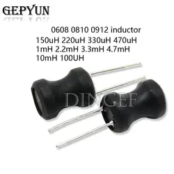 10PCS 0406 0608 0810 0912 1016 DIP inductor 150uH 220uH 330uH 470uH 1mH 2.2mH 3.3mH 4.7mH 10mH 100UH