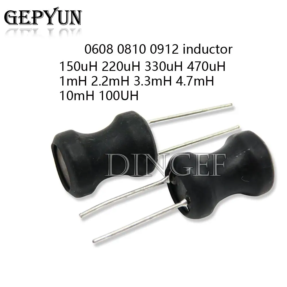 10PCS 0406 0608 0810 0912 1016 DIP inductor 150uH 220uH 330uH 470uH 1mH 2.2mH 3.3mH 4.7mH 10mH 100UH