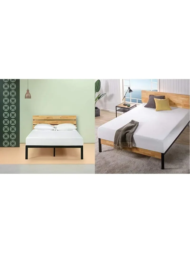 

10 Inch Ultima Memory Foam Mattress & Paul Metal Platform Bed Frame Set, Easy Assembly, Queen