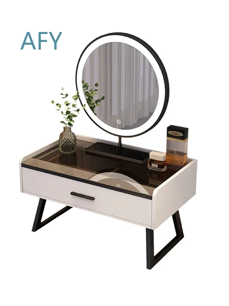 Bay Window Dresser for Small Apartment Balcony Tatami Dressing Table All Solid Wood Glass Light Luxury Modern Minimalist