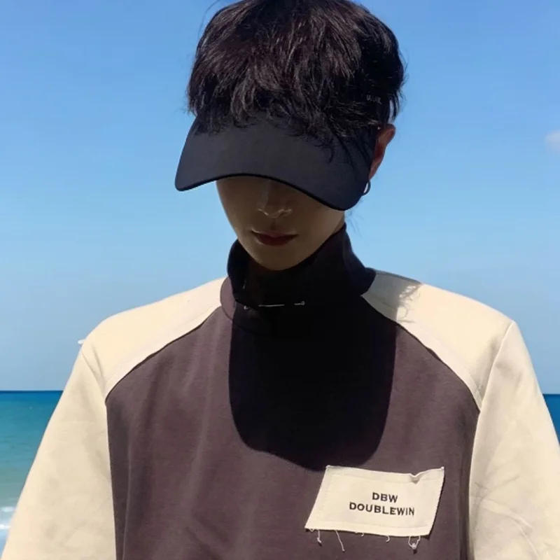 الصيف قبعة الشمس قبعة للشاطئ الرجال فارغة أفضل قبعة موضة قبعة الشمس الرجال في الهواء الطلق الأشعة فوق البنفسجية حماية قبعة الشمس الصيف قبعة للجري في الهواء الطلق 2