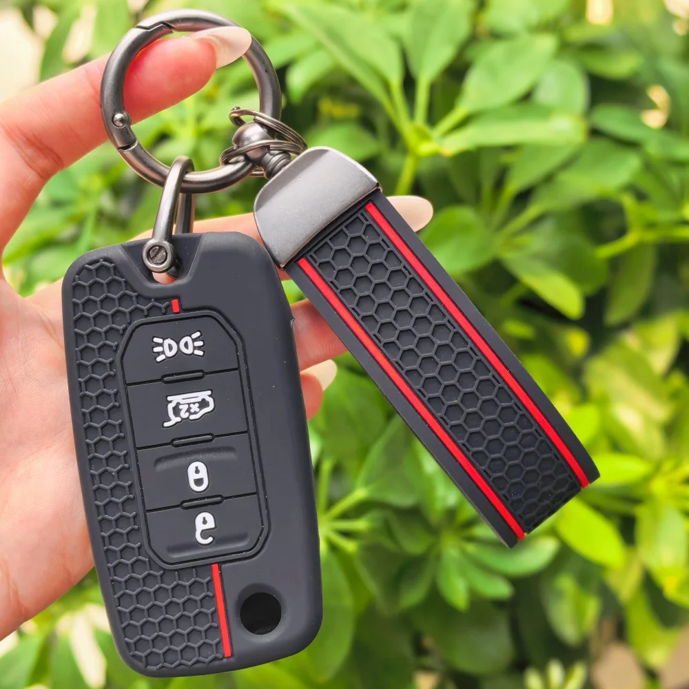 Car Key Case Cover for Jeep Renegade Compass 2016-2025 4 Buttons Remote Fob Protection Flip Folding Key Holder