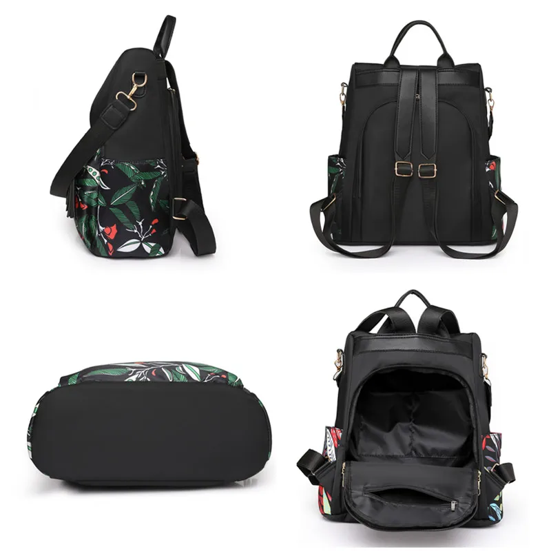 2024 New Large Capacity Simple Style Women Backpack Leisure Travel Anti-theft Backpack Waterproof Fabric Female Shoulder Bag