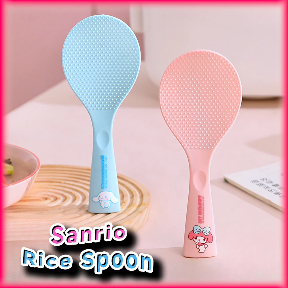 Kawaii Cinnnamoroll Food Grade Non-Stick Standing Rice Spoon Sanrio Anime My Melody Kitchen Implements Cute Rice Ladle