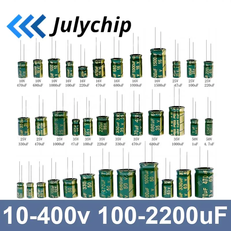 10V 16V 25V 35V 50V 400V High Frequency Low ESR Aluminum Capacitors 100UF 220UF 330UF 470UF 680UF 1000UF 1500UF 2200UF 3300UF