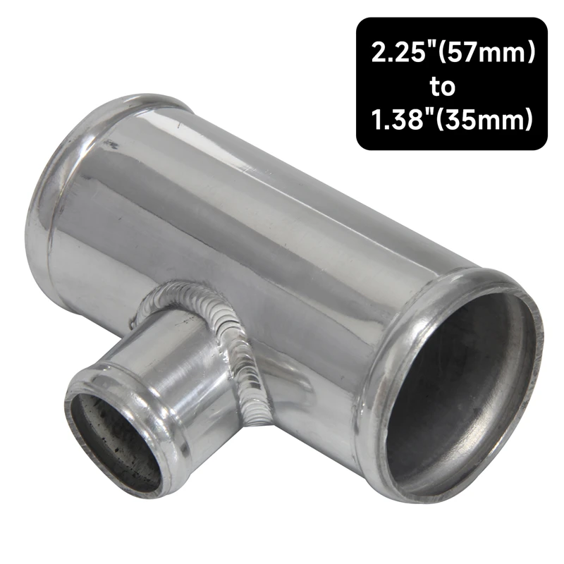 2.25'' 57mm Blow Off Valve Adapter Aluminum T-Pipe Shape Tube for 35mm ID BOV