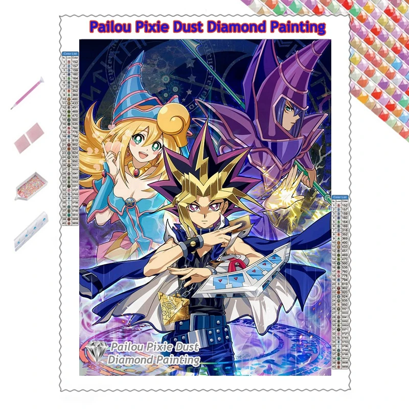 Yu-Gi-Oh Monster Duel Japanese Anime AB Diamond Painting Kits Dark Yugi Art Mosaic Cross Stitchs Home Decor Kids Gift